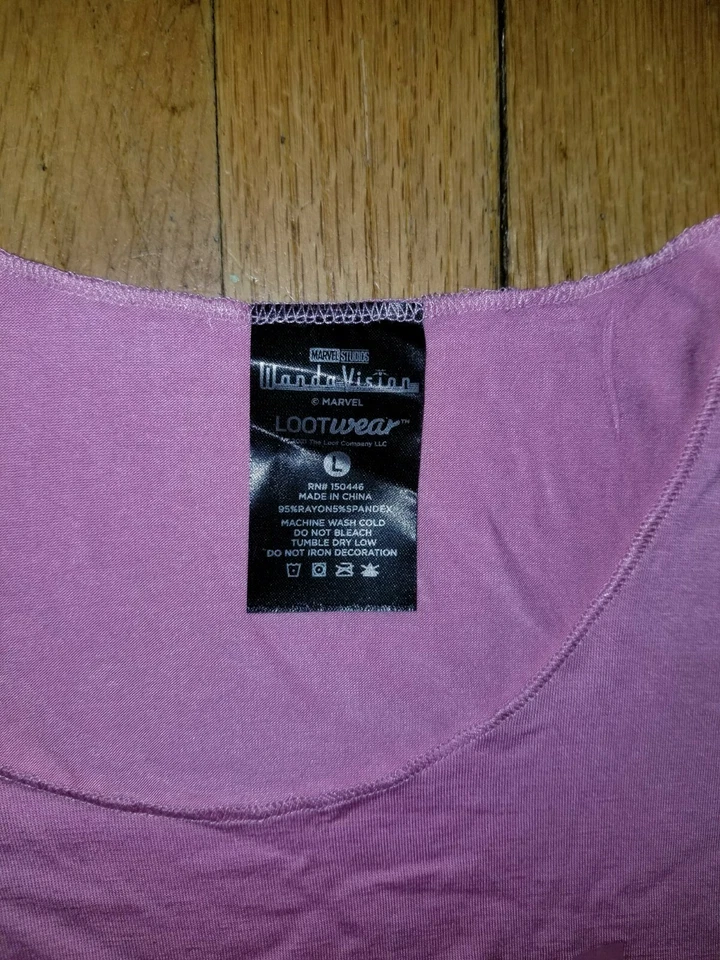 NWT Loot Wear x Marvel Wandavision 2 Piece Sleep Set Women's Size L Shorts/Tank - Image 4 of 4