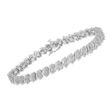 Lab-Created 10 CT Round Cut VVS1 White Diamond Tennis Bracelet 14K White Gold FN