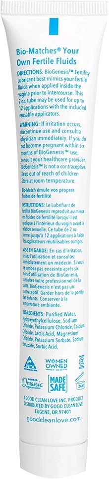 Paquete de 3 lubricantes de fertilidad Good Clean Love BioGenesis PH equilibrado 2 oz nuevo Foto 2 de 4