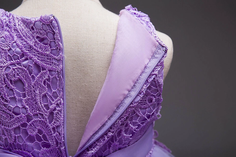 Kid Flower Girls Lace Party Dress Bridesmaid Princess Tulle Tutu Gown Dresses — 第 3/4 张图片