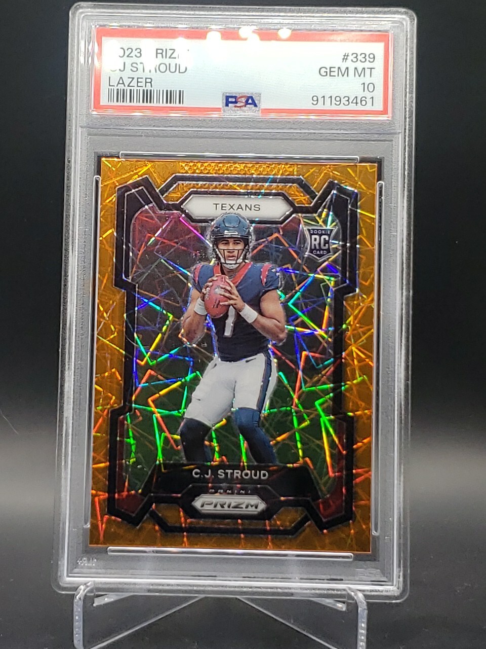 2023 Panini Orange Lazer Prizm #339 CJ Stroud Texans RC Rookie PSA 10 GEM MINT