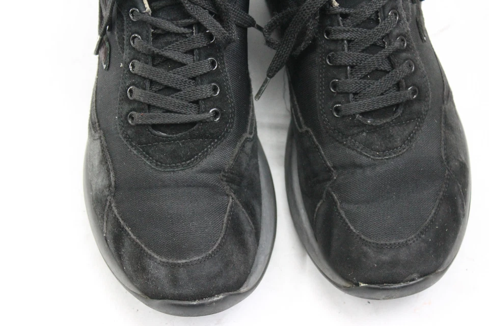 Zapatos mujer CESARE PACIOTTI talla 7.5 Europa 38 negro gamuza lona S6876 Foto 3 de 4