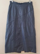 Vintage Cedars Black 100 Leather Skirt A Lined Size 12