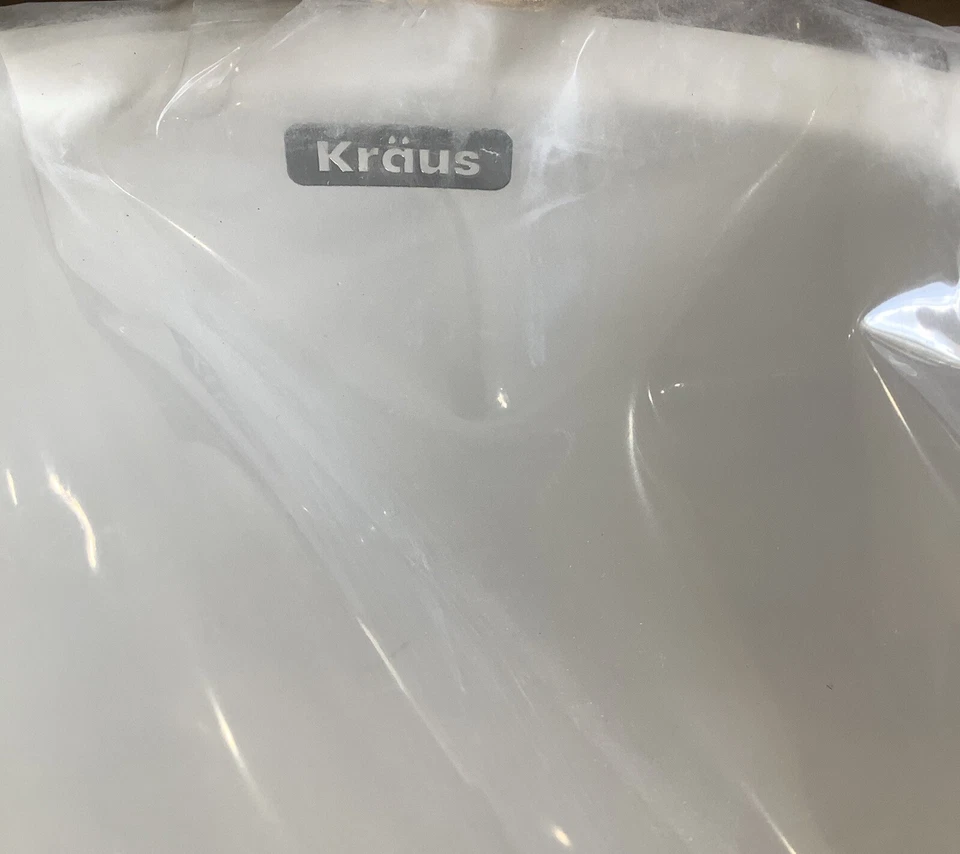 "Fregadero de baño Kraus 15"" blanco recipiente redondo KSV-1MW RM5" Foto 2 de 4