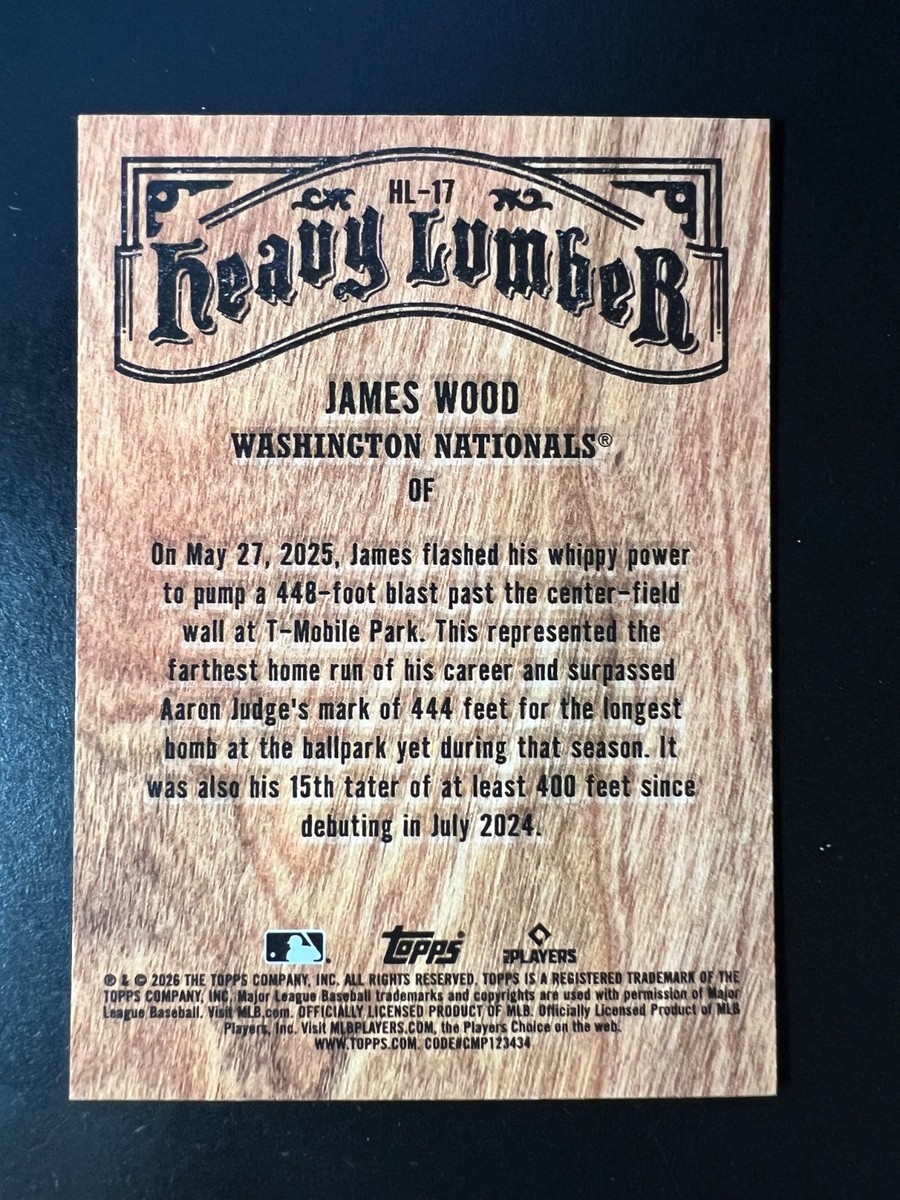 2026 Topps Heavy Lumber #HL17 James Wood Nationals | eBay