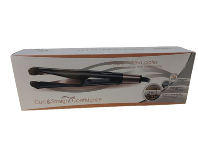 Curl & Straight Confidence Curl Flat Iron 2 in 1 Twisted Ceramic Plates New