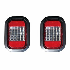 Qty 2 - 5x3 Clearwhite Rectangle 25 Led Reversebackup Truck Trailer Light 12v