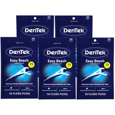 5 Pack Dentek Complete Clean Mouthwash Blast Angled Floss Picks 75 Each