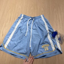 Speedo Swim Trunks Board Shorts Mens Large Blue Waterproof Pocket