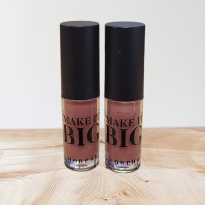 Morphe Make It Big Plumping Lip Gloss x 2 Natural Born Kisser Nude Full Size New
