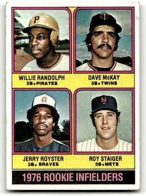 1976 Topps #592 1976 Rookie Infielders (Willie Randolph/McKay/Royster/Staiger)