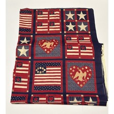 VTG 1993 Americana Patriotic Fabric Traditions 8 Yds Eagle Flag Quilting Cotton