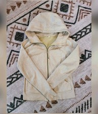 Lululemon Scuba Full Zip Hoodie Heathered Light Ivory/Gold Size 8 Womens Jacket