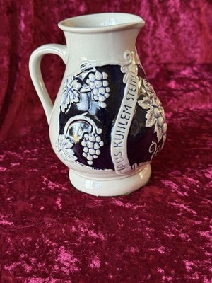 VTG Ceramic Pottery Trink Edlen Wein Aus Kuhlem Stein 5.75  Tall Pitcher