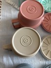 4 Vintage Tupperware Coffee Cups Pastel Colors # 1312 Stackable 8oz — photo 9