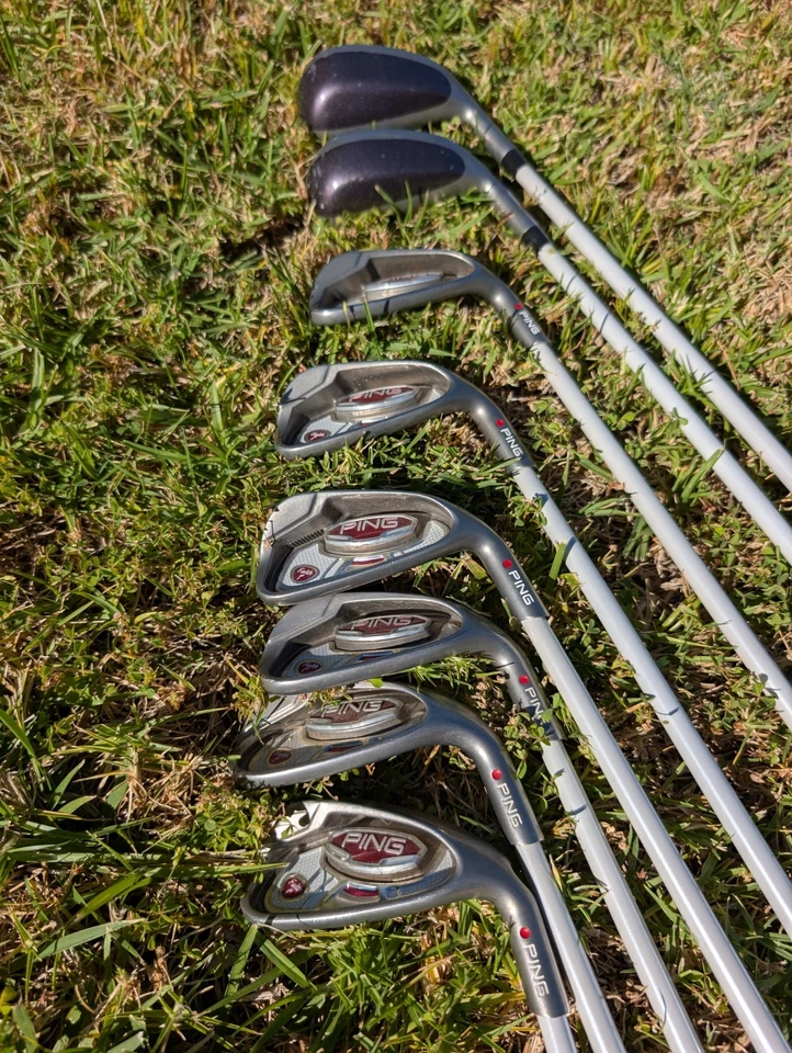 Juego de plancha híbrida Ping Faith Red Dot 5H,6H,7,8,9,W,SW,UW damas diestras  Foto 2 de 4
