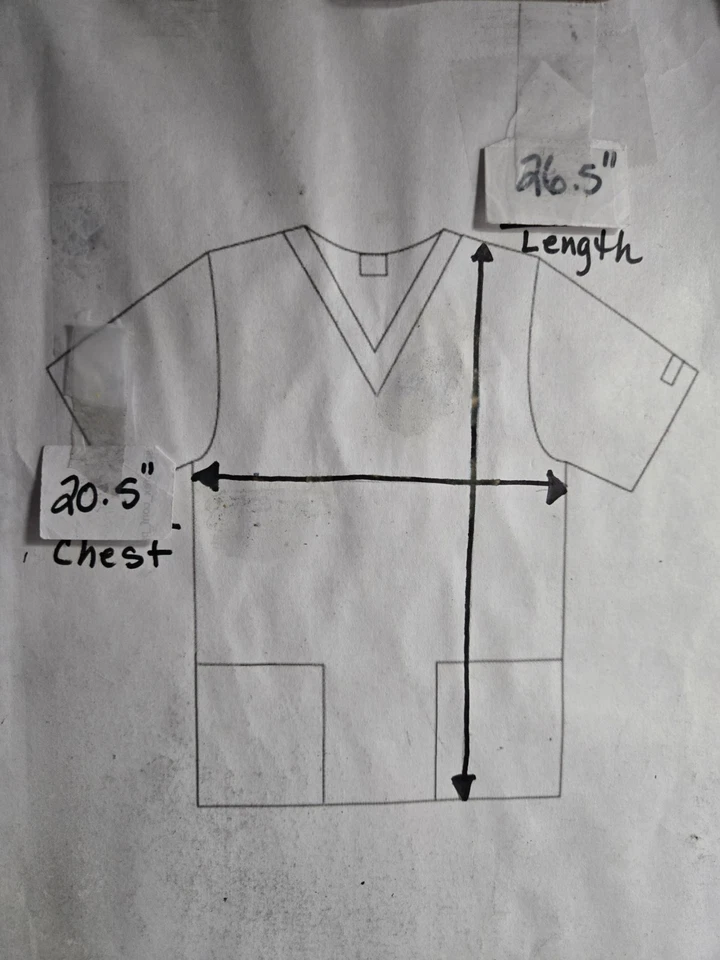 Dickies Scrub Top size S-Blue/Green Pool Tile Print-Chest 20.5"/L 26.5" - Image 4 of 4