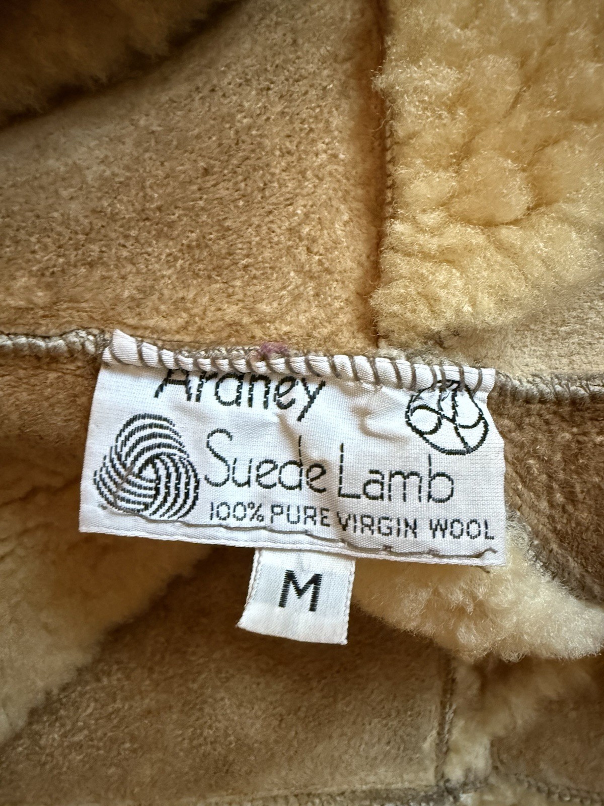 Ardney Suede Lamb Shearling Patchwork Jacket Beig… - image 4