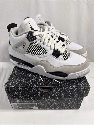Nike Air Jordan Retro 4 White Black Neutral Grey Size 9