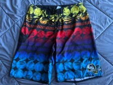 Vintage Y2K Quiksilver Board Shorts Tie Dye Size 36