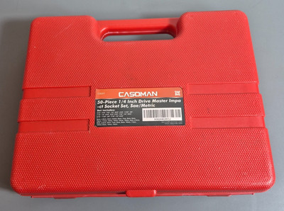 CASOMAN 1/4 Inch Drive Master Impact Socket Set 50-Piece 6-Point SAE Metric