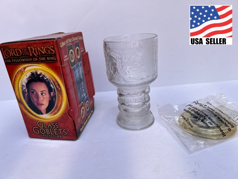 New in Box 2001 Lord of the Rings ARWEN Glass Goblet 6" LED Light Up Burger King