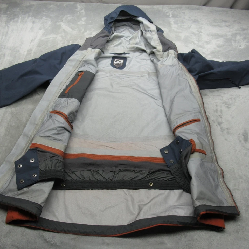 Flylow Ski Jacket Men Medium Blue Quantam Pro Waterproof Hood Snowboard Full Zip - Image 3 of 4