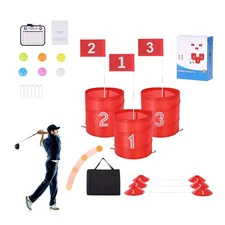 KFFKFF Portable Golf Set, 3-Hole Game for Adults/Kids, Lawn & Backyard