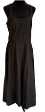 Old Navy Linen Bland Maxi Dress Black Spaghetti Strap Size 10 Fit & Flare