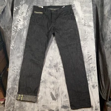 Naked & Famous Jeans Mens 36 Black Weird Guy Dark Knight Selvedge Batman DC Raw
