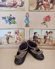  ANCIENNE Paire de Chaussures JUMEAU en  Cuir Taille 8, 