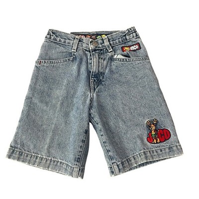 Vintage JNCO Little Boys Denim Long Shorts Sz 6 Embroidered Y2K