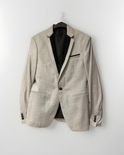 Giacca uomo ZARA taglia M 38” smoking cena elegante blazer grigio nero rifiniture EU 48