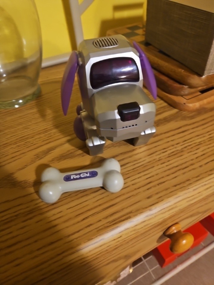 Poo-Chi Dog Robot Toy Silver 1999 Tiger Incomplete For Parts Sega