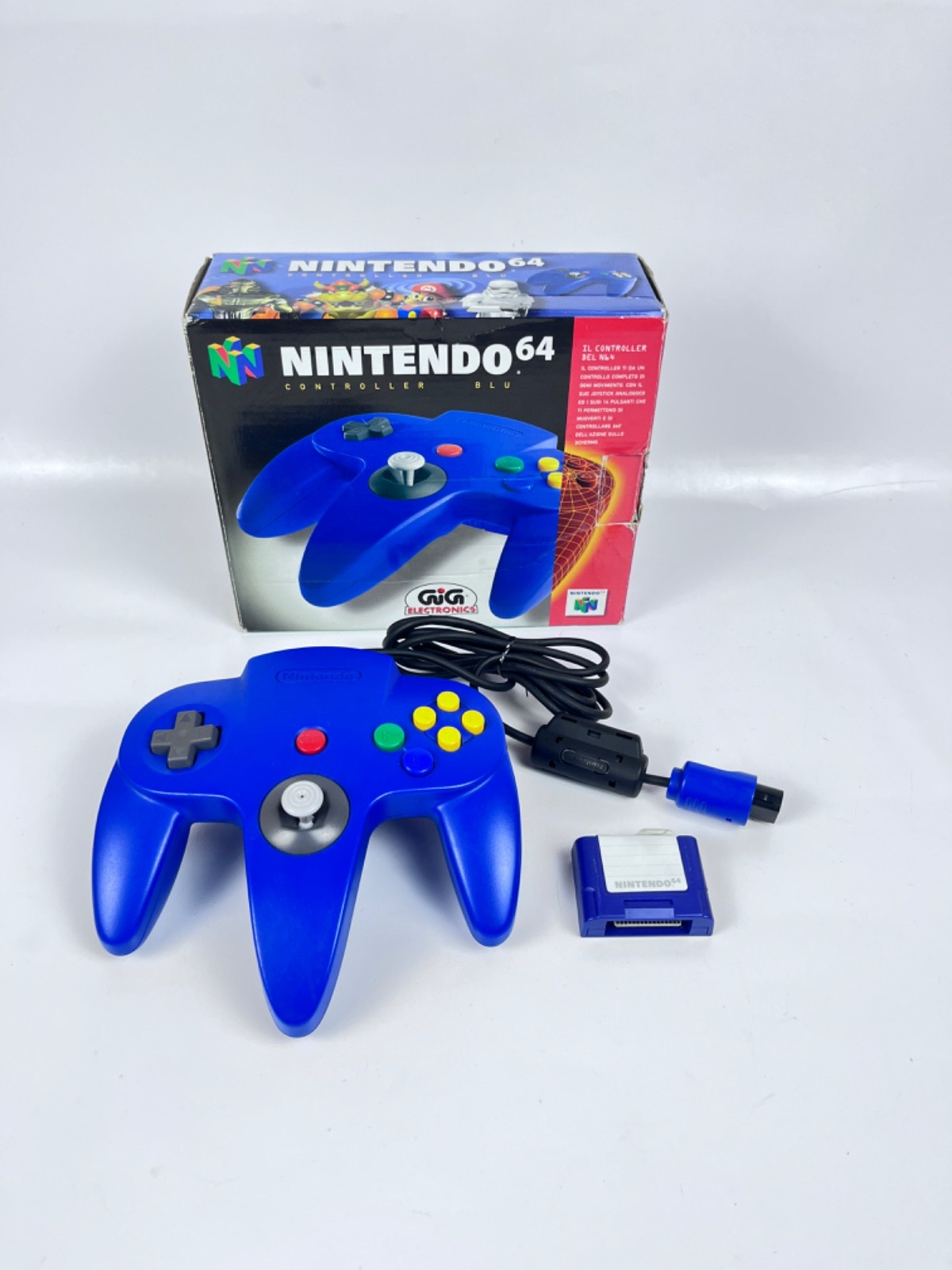 Controller Joystick Nintendo 64 N64 Originale Blu Scatola Control Pack