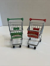Small Trolley (2) Candy Empty Shopping Carts 4 3/4” Tall