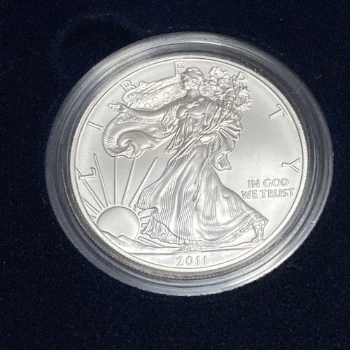 2011 W American Eagle Silver Dollar Burnished Coin w/US Mint Box & COA (1)