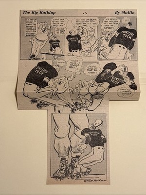 Big Game Buildup Purdue Michigan State 1957 Sporting News Football 8X12 Cartoon