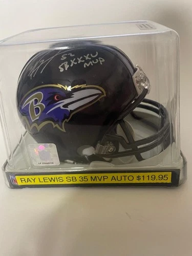 Ray Lewis Signed Mini Helmet
