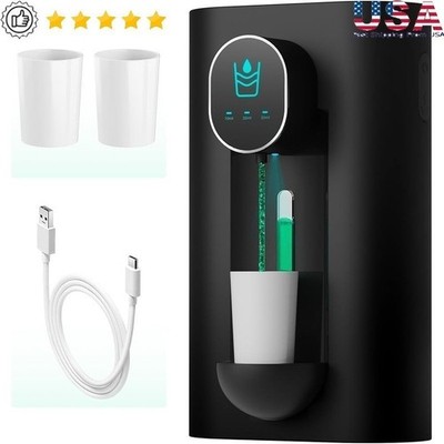 Touchless Mouthwash Dispenser USB Rechargeable LED Magnetic Cup Holder 3 Levels