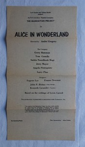 Alice In Wonderland Herald Flyer Ad, Andre Gregory, Larry Pine, New York, 1970
