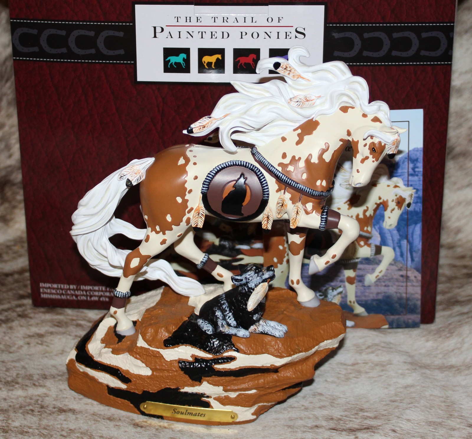 TRAIL OF PAINTED PONIES Soulmates~Low 1E/0283 Native Horse & Wolf Cub~2025 Herd