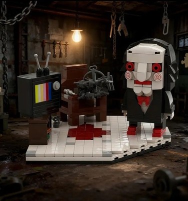   SAW BILLY THE PUPPET Horror Building Blocks MOC Interlocking Bricks 444 Pcs 