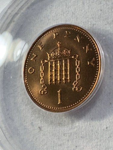 1984 Great Britain Penny Graded MS 68 RD by ANACS - Picture 3 of 8