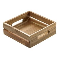 Quadratische Akazienbrotbox Aus Holz 20X20X7 Cm Leone