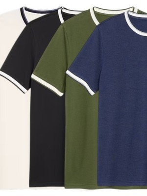 OLD NAVY Men's Crew Neck Trim Ringer Pique T-Shirt Tee NWT, Many colors & Sizes