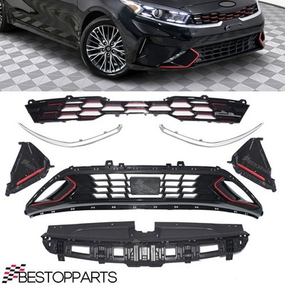 Front Lower Grill&Bumper Trim&Raidator&Foglamp Cover For Kia Forte GT 2022-2024