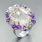 Jewellery 15 ct+ Natural Quartz Ring 925 Sterling Silver Size 8 /R454351
