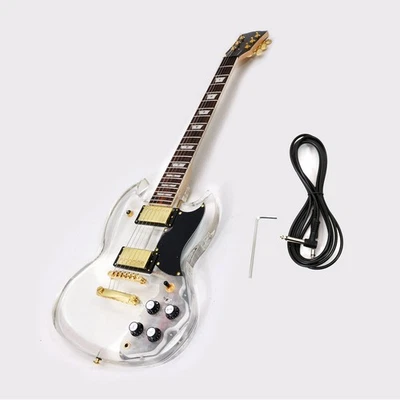 YINFENTE #Deal LED Electric Guitar Maple Neck and Acrylic Body with Crystal Appearance