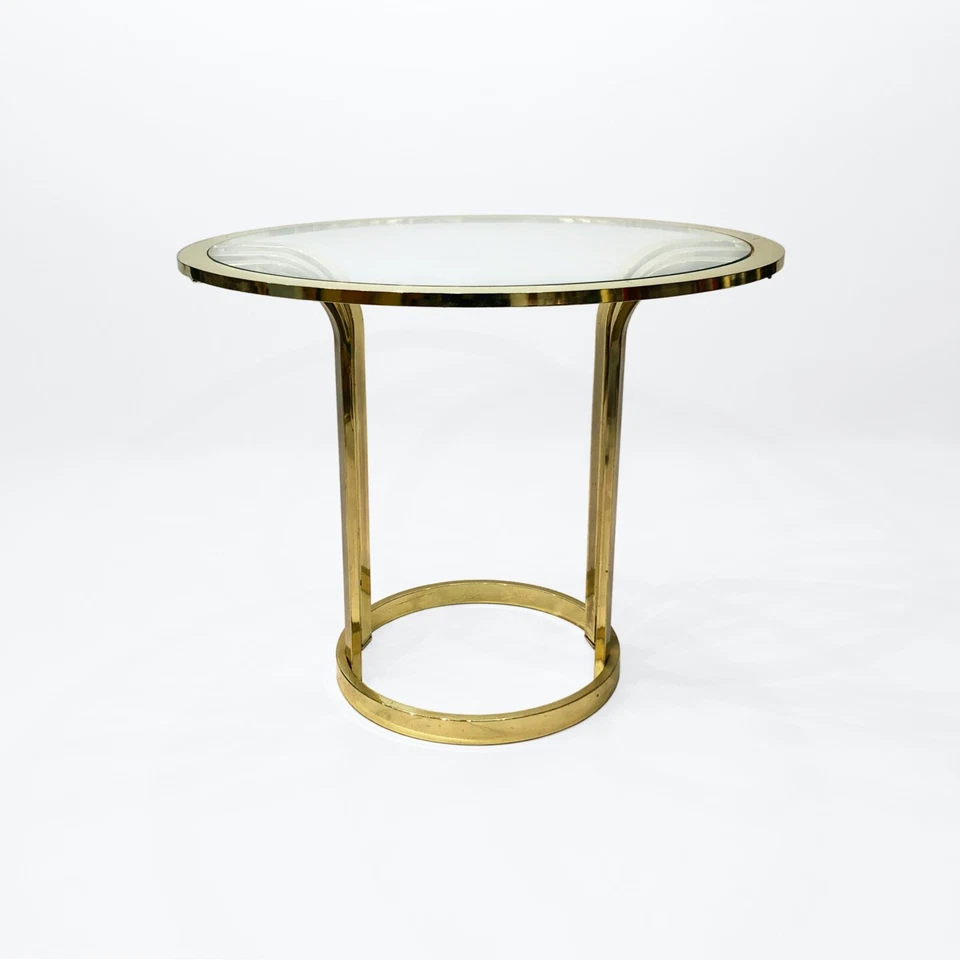 Brass Plated Art Deco Style Side Table 1970s Glamour Vintage Hollywood Regency - Image 4 of 4